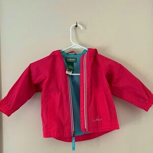 LL Bean pink rain coat 12-18 months